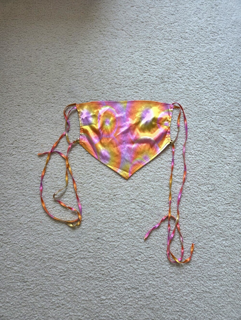 Dolls Kill Tie-Dye Triangle Bandana Top - Pink, Orange, Yellow
